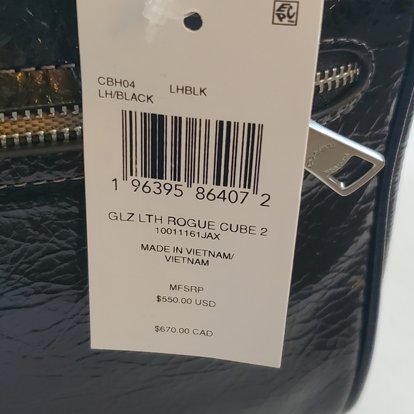 Coach Cube Rogue Bag Black Glazed Leather NWT - Picture 6 of 10